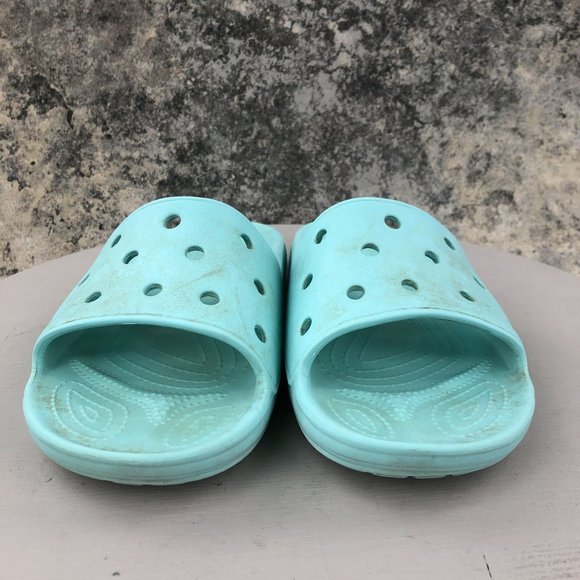 Crocs Unisex Size 8M 10W Classic Blue Open Toe Slip On Lightweight Slides 206121 - Picture 2 of 13